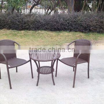 3 Pcs Outdoor Garden Coffee Table And Folding Chair photo-2