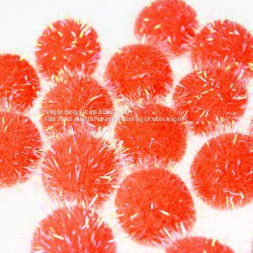 Orange Pompom With Glitter Tinsel photo-2