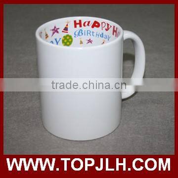 Promotional Plain White Double Wall Pure White Ceramic Mug With Handle photo-5
