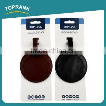 Toprank Customized New Design Personalized Double Sided Embossed Leather Luggage Tag For Travel photo-2