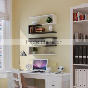 New Design Set of 2 J Shape Wall Display DIY Home Decorative Wooden Floating Wall Shelf Wholesale photo-3