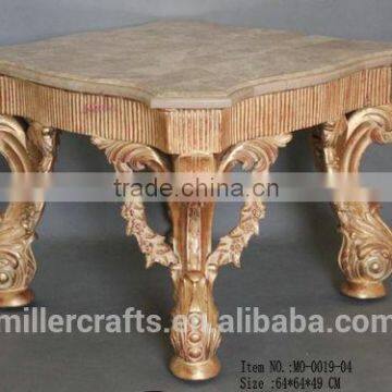 Champagne Color Coffee Table With Marble Top,French Furniture photo-3
