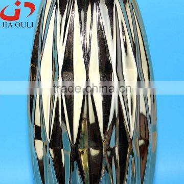 High Quality Home Decor Silver Plate Ceramic Vase, Plating Vase photo-4