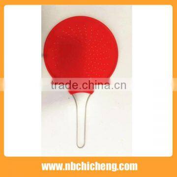 Red Silicone Splatter Screen Strainer Silicone Food Strainer Silicone Water Strainer photo-2