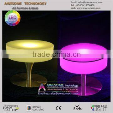 Modern Style Color Changing Led Plastic Outdoor Bar Furniture Table photo-2