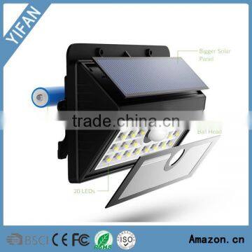 Amazon Professional Manufacture 20Led Solar Garden Wall Light Infrared Motion Sensor Light Outdoor Wireless Security Light photo-5