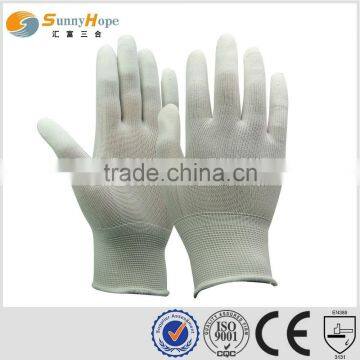 13 Gauge white nylon PU coated gloves