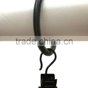 Rod Ring With Clip Hanging / A Ring With A Clip / Iron Curtain Ring With Clip Black Coated photo-2