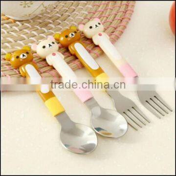 2015 hot sell cartoon food grade stailess steel fork spoon supplier in China,food grade plastic fork spoon supplier in China