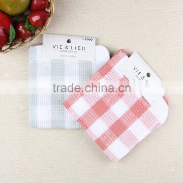 Fenglin Cleaning Cloth Yarn Dyed Kitchen White and Pink Checker Cotton Tea Towel