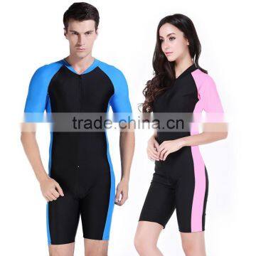 Wholesale Couples Conjoined Short Sleeves Prevented Bask Dress Suit Surf Diving Suit Conservative Bathing Suit Cover Ups