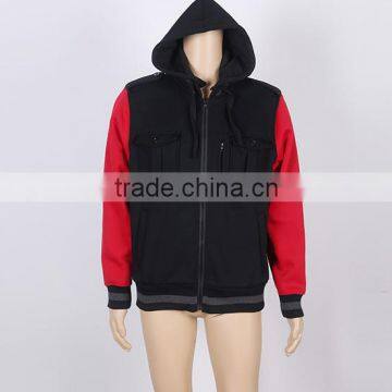 custom sports polyester hoodies with contrast color