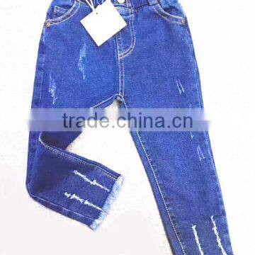 customer brand spring autumn kids scratched leisure denim pants