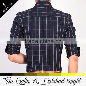 Professionally Offer Long Sleeve Black Ready Made Cotton Mens Casual Shirt 2014 New Style photo-2