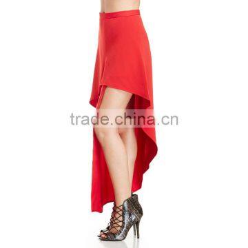 MGOO New Arrival Manufacturer Skirt Women Red Plain Maxi Ruffles Two Layers Runway Fashion Skirt 15146A143 photo-6