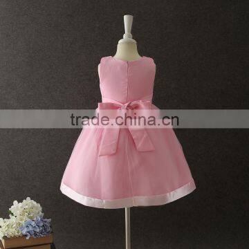 2017 Girls Dresses Children Frocks Designs Pink Lovely Bow-knot Vietnam 1 Year Baby Girl Dresses Images First Communion Dresses photo-3