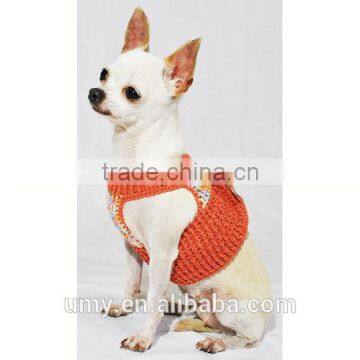 Velcro Dog Harness Vest Handmade Crochet Earth Colorful Pet Leash Comfy for Puppy Teacup Chihuahua