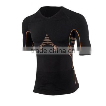 Mens short sleeve spandex compression shirt