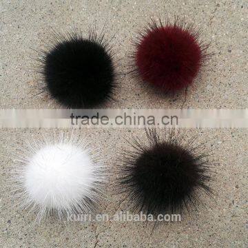 Wholesale New 8 CM Colorful Mink Fur Ball/Rex Rabbit Fur Pom Poms For Key Chain photo-5