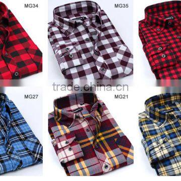 the Lastest Style Spring Fall 2016 New Mens Long Sleeve Slim Fit Comfort Soft Flannel Cotton Shirt Leisure Styles Man Shirt photo-5