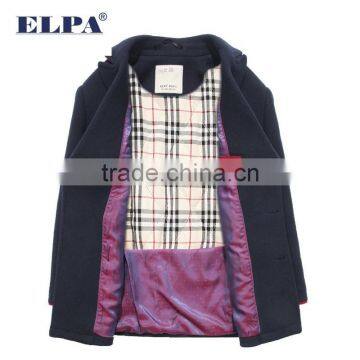 ELPA Wooven Wool Fabric Winter Overcoat Dark Blue Warm Wool Coat for Boy photo-4