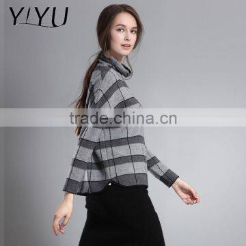 Winter Fall Cashmere Pullover Women Long Sleeve Geometric Knit Sweater photo-3