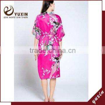 Wholesales silk short robe satin sexy robes for spa Silk Pajama WR010