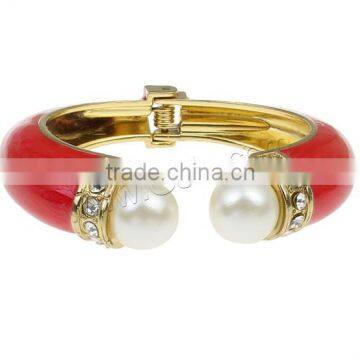 Glass Pearl Zinc Alloy Children Bangle Kids Plastic Bracelet Jewelry Bracelet photo-3