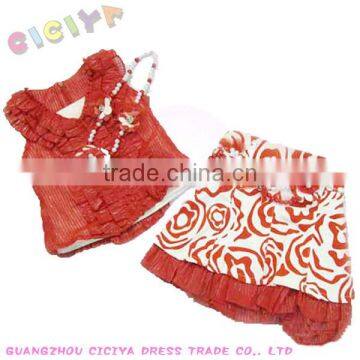 Girl's fashion summer dress 4pcs set