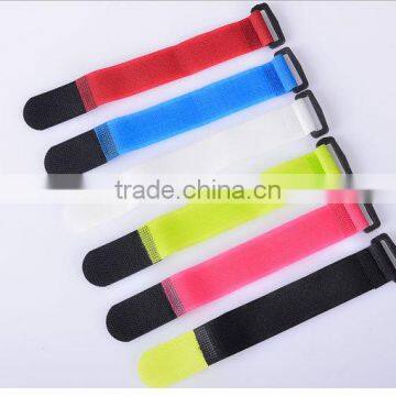 Super quality 100% nylon colourful OEM&ODM strap logo printed customized hook and loop cable tie with fashionable design