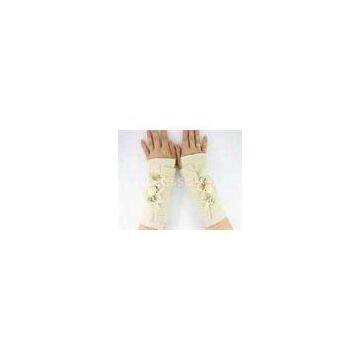 Colorful girls Knit Hand lace mitten long arm warmer knitting gloves with novel styles