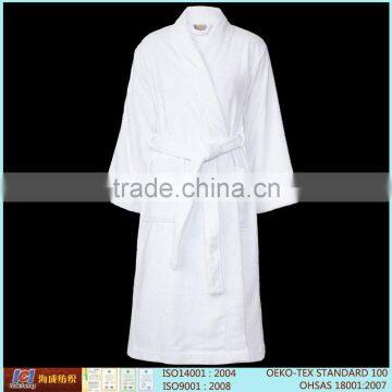High Quality Luxury White Cotton Waffle Bathrobe,coral Fleece Bathrobe,terry Bathrobe photo-2