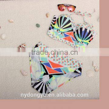 colorful printl swimwear bikini/ kohi latest fashion shell mermaid bikini swimwear