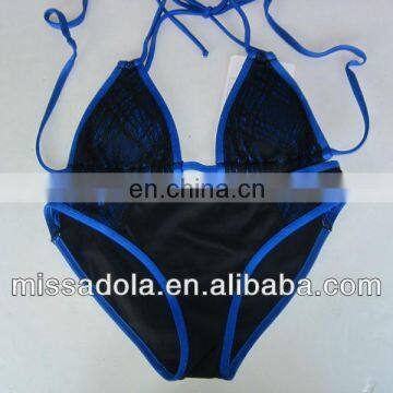 Sexy Black and Blue mesh two pieces swimwear /Bikini Trade Assurance supplier