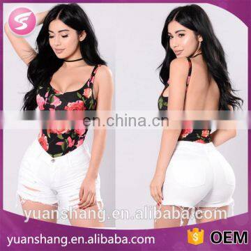 Hot sale printed g string ladies bodysuit