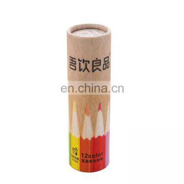 Factory Price Customized Brown Kraft Cardboard Paper Cylinder Box for Colorful Pencil Packaging photo-2