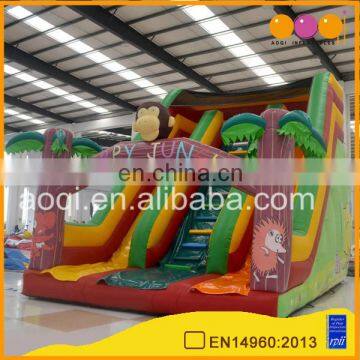 Factory price happy jungle slide monkey double inflatable slide for sale