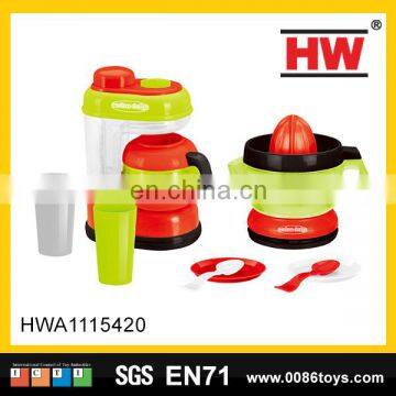 Hot selling kitchen toys play set grinding juice machine & electric kettle