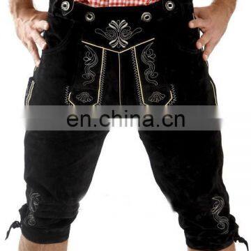 Black BLACK SUEDE LEATHER GERMAN SHORTS + SUSPENDERS BAVARIAN OKTOBERFEST