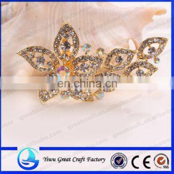 Wholesale fashion temperament types of high-end women's crystal brooch Bouquets of flowers yellow color crystal brooch