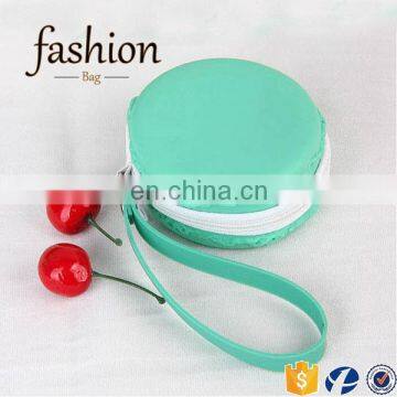 CR passed european test small elegant earphone bag lovely green round shape zipper coin purse