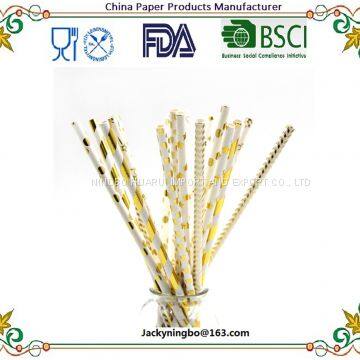 Golden Foil Option Design Paper Straws For Wedding Birthday Party Fashion Drinking Straws Decoration Supplies photo-3