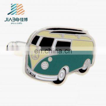 wholesale hard enamel silver metal car shape bulk cufflinks