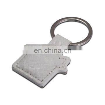 promotion metal custom house shaped leather keychain