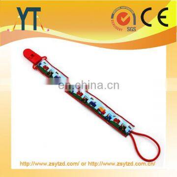 YT Manufacture Glow Skulls Pacifier Clip,100% Cotton Print Ribbon Stainless Steel Metal Baby Pacifier Clip photo-5