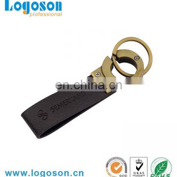 China Factory maker promotional metal custom keychain leather keyring