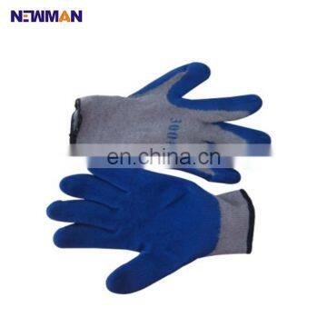 Fine Cotton Knitted Safety Garden Working Glove Coated With Natural Latex Wrinkle Palm