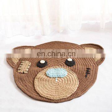 Yarncrafts cartoon bear floor mat children's decorative hand-woven mat