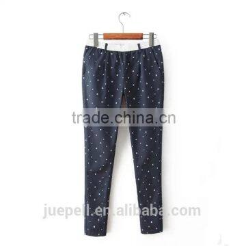 OEM Guangzhou Clothing 2015 New Fashion Dot Print Long Skinny Jeans Pants photo-2