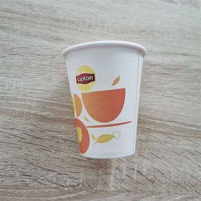 White recyclable 8oz disposable paper cup